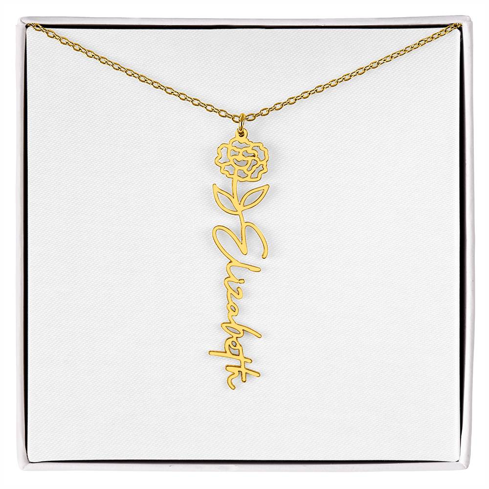Flower Name Necklace