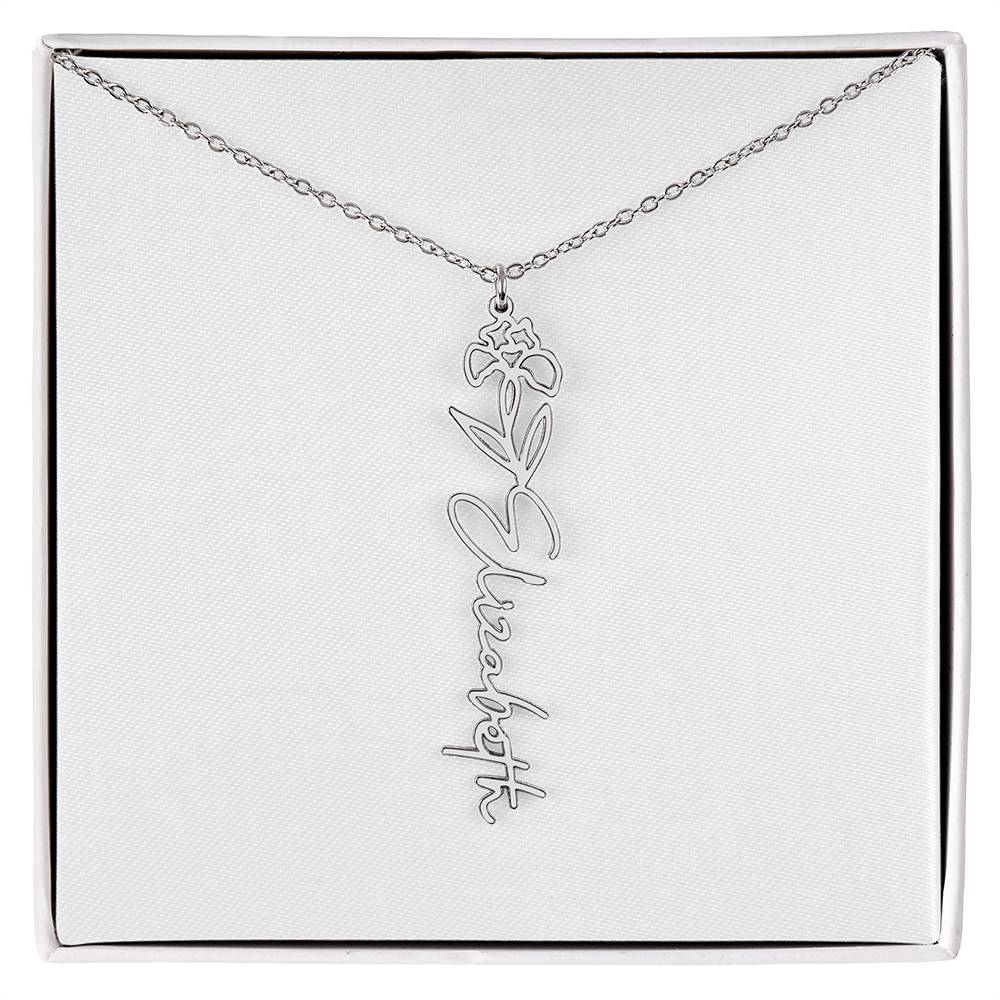 Flower Name Necklace