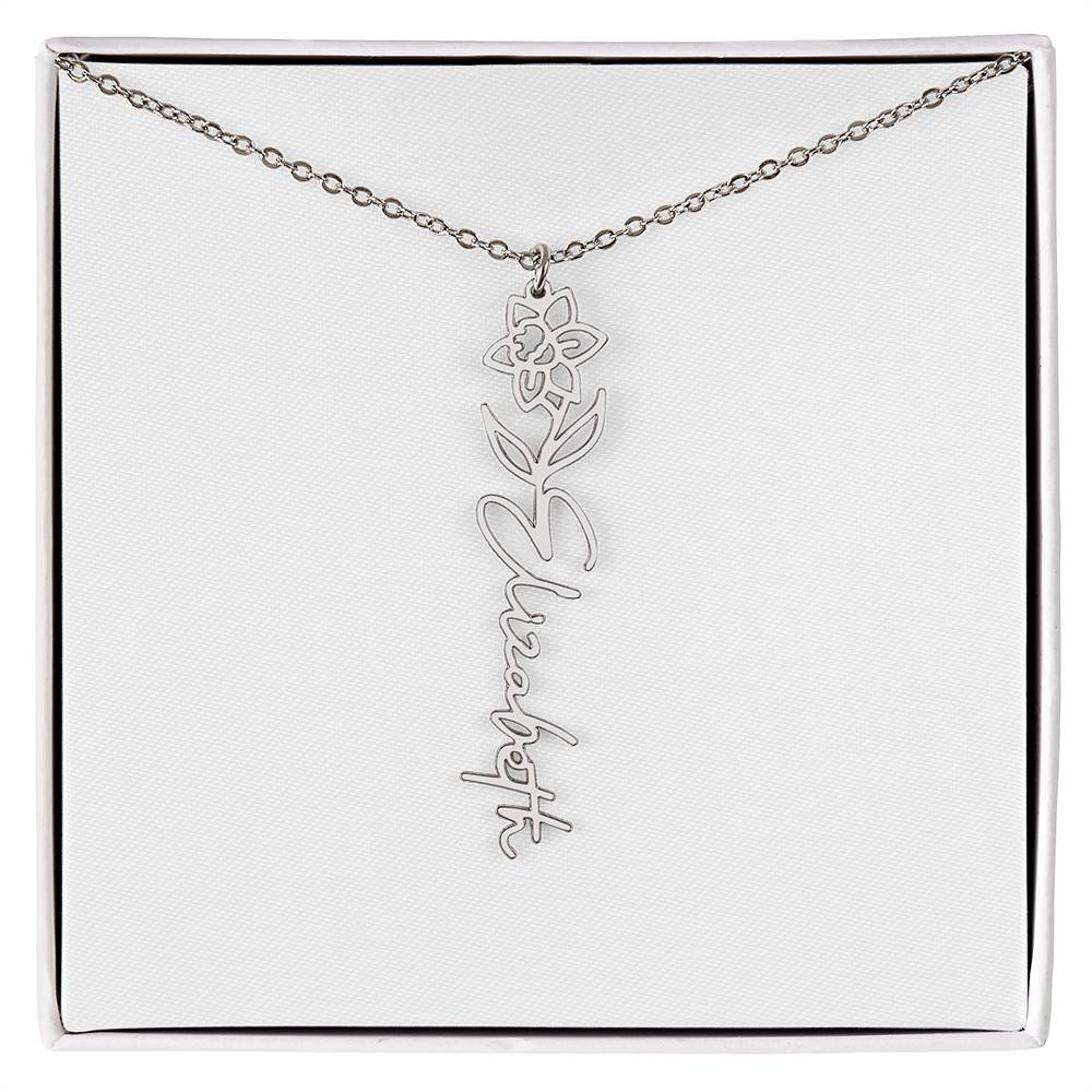 Flower Name Necklace
