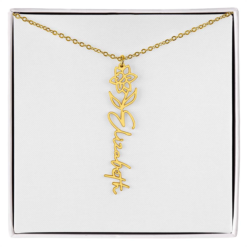 Flower Name Necklace