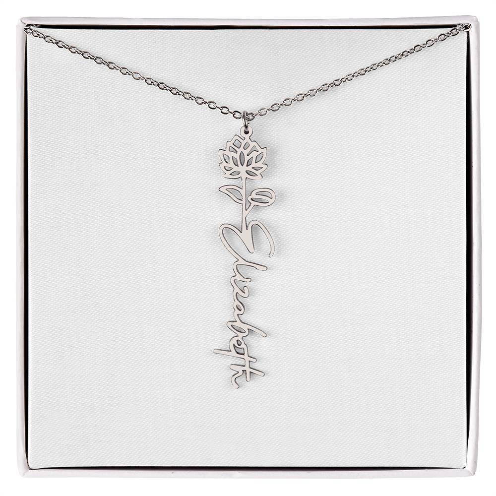 Flower Name Necklace