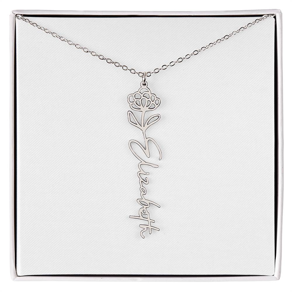 Flower Name Necklace