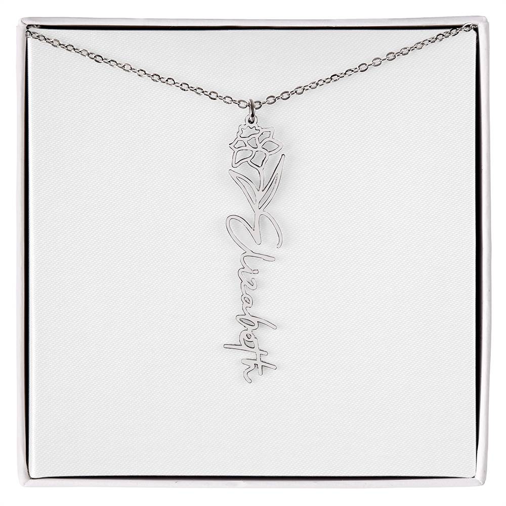 Flower Name Necklace